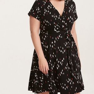 Torrid Printed Wrap Front Dress Size 3
